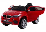 KicsiKocsiBolt BMW X6M piros 12V Egyszemélyes Elektromos kisautó 2,4 GHz távirányító, Nyitható ajtók, Bőr hatású ülés, EVA kerekek, 390