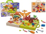 KicsiKocsiBolt DIY Dinosaurs Board Set csavarhúzó blokkok 15193