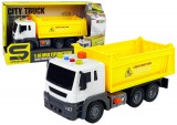 KicsiKocsiBolt Építőipari jármű billenő teherautó 1:16 Yellow Lift Trailer 11072