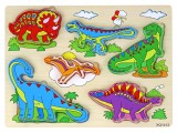 KicsiKocsiBolt Fából készült 3D-s puzzle gyerekeknek logikai játék Dinosaurs Jigsaw 11 darabos16695