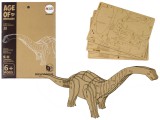 KicsiKocsiBolt Fából készült 3D térbeli kirakós Brontosaurus oktatási összeállítás 38 darab 16494