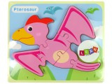 KicsiKocsiBolt Fából készült puzzle Dinoszaurusz Pterodactyl rózsaszínű 10342