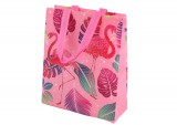KicsiKocsiBolt Flamingos ajándéktáska rózsaszín 30,5 cm x 24,5 cm x 10 cm 16726
