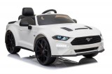 KicsiKocsiBolt Ford Mustang  24V Elektromos kisautó 2 motoros 2x200W 25000 fordulatú motorokkal, drift funkcióval, 2.4GHz szülői távirányítóval, nyitható ajtóval, EVA kerekekkel fehér 8287