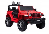 KicsiKocsiBolt Jeep Wrangler Rubicon 12V Elektromos kisautó 2.4GHz szülői távirányítóval, nyitható ajtóval, EVA kerekekkel 4 motoros 4 x 45W piros 5954