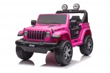 KicsiKocsiBolt Jeep Wrangler Rubicon DK-JWR555 12V Elektromos kisautó 2.4GHz szülői távirányítóval, nyitható ajtóval, EVA kerekekkel 2 motoros 4 x 45W pink 12923