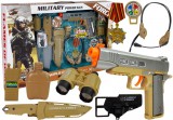 KicsiKocsiBolt Katonai készlet, fegyver, fejhallgató, távcső, kés 7873