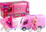 KicsiKocsiBolt Lakóautó biciklivel, pink 3718