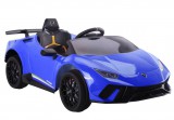 KicsiKocsiBolt Lamborghini Huracan 12V 4 motoros / 4 x 35W / Elektromos kisautó 2.4GHz szülői távirányítóval, nyitható ajtóval ,EVA kerekekkel kék 6576