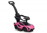 KicsiKocsiBolt Lamborghini QLS-996T Tolókaros lábbal hajtós kisautó pink színű 13578