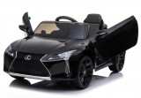 KicsiKocsiBolt Lexus LC500 12V Elektromos kisautó lakk fekete 2.4GHz szülői távirányítóval, nyitható ajtóval, EVA kerekekkel 5450