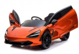 KicsiKocsiBolt McLaren 720S lakk narancs 12V Elektromos kisautó 2.4GHz szülői távirányítóval, nyitható ajtóval, EVA kerekekkel 4342