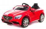 KicsiKocsiBolt Mercedes-benz S63 AMG piros 12V elektromos kisautó 2.4GHz szülői távirányítóval, nyitható ajtóval, EVA kerekekkel 1748