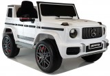 KicsiKocsiBolt Mercedes G63 fehér 12V Elektromos 2.4GHz szülői távirányítóval, nyitható ajtóval, EVA kerekekkel 7473