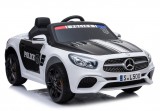 KicsiKocsiBolt Mercedes SL500 12V Elektromos rendőrautó fehér 2.4GHz szülői távirányítóval, nyitható ajtóval, EVA kerekekkel 4792
