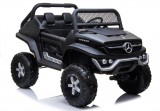 KicsiKocsiBolt Mercedes Unimog 2 személyes 12V 4 motoros 4x45W Elektromos kisautó 2.4GHz szülői távirányítóval, nyitható ajtóval, EVA kerekekkel fekete  3967