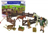 KicsiKocsiBolt Összeszerelhető farmfigurák készlete, fa toll, lovak 12389