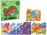 KicsiKocsiBolt Puzzle Dinosaur World 4 az 1-ben Puzzle dinoszauruszok 4 kép 73 darab. 16502