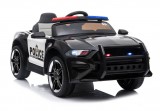 KicsiKocsiBolt Rendőr elektromos kisautó Mustang hasonmás 12V kisautó nyitható ajtókkal,szülői távirányítóval, fekete színben 4781