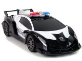 KicsiKocsiBolt Rendőrségi versenyautó Rendőrségi jármű 1:16 LED lámpák Távirányítós FEKETE SZÍN 12100