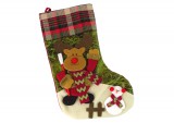 KicsiKocsiBolt Rénszarvas pulóverben, karácsonyi szövetből készült ajándék tasak 12610