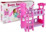 KicsiKocsiBolt Rózsaszín összecsukható emeletes ágy babáknak 5618