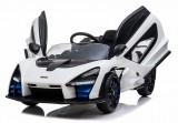 KicsiKocsiBolt Senna McLaren 12V Elektromos kisautó 2.4GHz szülői távirányítóval, nyitható ajtóval, EVA kerekekkel fehér 5351