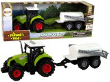 KicsiKocsiBolt Traktor gyerekeknek pótkocsis mezőgazdasági autóval 32 cm hosszú zöld 15218
