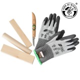 Kids at Work Fafaragó készlet - Kirschen kés, vágásbiztos védő kesztyű, faanyag