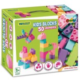 Kids Blocks pasztell építőelemek 50 db-os szett - Wader