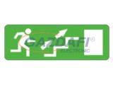 "Kijárat lépcsőn felfele jobbra" Utánvilágító tábla, 300x100mm