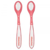 Kikkaboo hőérzékelős elasztikus etetőkanál 2 db - pink