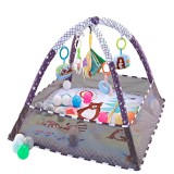 Kikkaboo játszószőnyeg 18 labdával szürke erdő