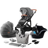 KINDERKRAFT SELECT Kombinált babakocsi Prime 3in1 Grey