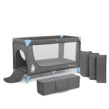 Kinderkraft utazóágy Joy szürke-kék