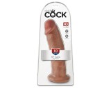 King Cock 10 - nagy tapadókorongos dildó (25cm) - sötét natúr