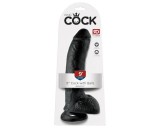 King Cock 9 - nagy tapadókorongos, herés dildó (23cm) - fekete