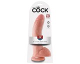 King Cock 9 - nagy tapadókorongos, herés dildó (23cm) - natúr