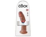 King Cock 9 - tapadókorongos élethű dildó (23cm) - sötét natúr