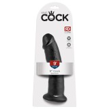 King Cock 9 - tapadótalpas dildó (fekete)