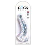 King Cock Clear 7,5 - tapadókorongos, herés dildó (19cm)