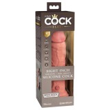 King Cock Elite 8 - tapadókorongos vibrátor (20cm) - natúr