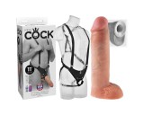 King Cock Strap-on 11 - üreges, felcsatolható dildó hámmal (28cm)
