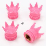 KING Korona Kialakítású Pink Szelepsapka Autóhoz és Kerékpárhoz
