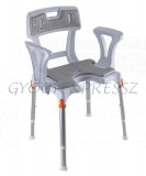 KING Zuhanyszék fürdetőszék háttámlával és karfával 150 kg-ig FEHÉR