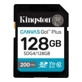 Kingston 128GB Canvas Go Plus Gen4 Class 10 UHS-I U3 V30  SDG4/128GB