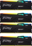 Kingston 128GB DDR5 5200MHz Kit(4x32GB) Fury Beast RGB Black KF552C40BBAK4-128