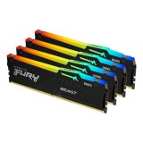 Kingston 128GB DDR5 5600MHz Kit(4x32GB) Fury Beast RGB Black KF556C40BBAK4-128