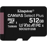 Kingston 512GB Canvas Select Plus Class 10 UHS-1 microSDXC memóriakártya (SDCS2/512GB)