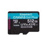 Kingston 512GB microSDXC Canvas Go! Plus Class 10 170R A2 U3 V30 Card adapter nélkül SDCG3/512GBSP